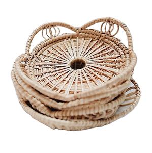 Posavasos Tejidos a Mano de Ratán, Decoración de Mesa y Accesorios, Tapetes y Almohadillas de Ratán, Accesorios de Cocina - Product Image 1