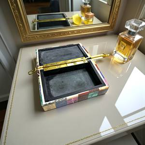 Haute qualité en gros Vintage boîte à bijoux organisateur à la main Multi Semi précieux collier de pierres précieuses Bracelet emballage boîte-cadeau - Product Image 4