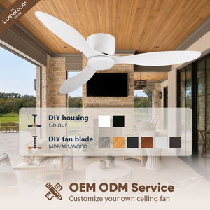 52 Inch Flush Mount <b>Ceiling</b> <b>Fan</b> <b>with</b> <b>Remote</b>, Low Profile Quiet DC Motor <b>Fan</b> for Bedroom Living Room - Product Image 4