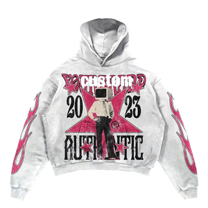 Conjunto Deportivo Holgado para Hombre, Talla Grande, Sudadera con Capucha Personalizada, Ropa Urbana para Invierno, 100% Algodón, Impresión de Tela Personalizada - Product Image 5