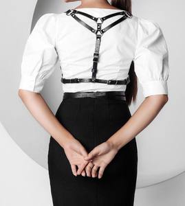 Harnais de poitrine en cuir grande taille Harnais de taille ajustable élégant pour les femmes Parfait pour créer des LWH-0086 de mode audacieux - Product Image 3