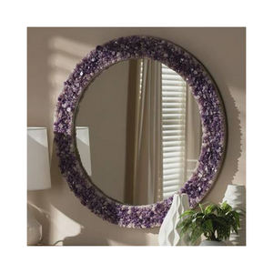 Espejo de Amatista Ecológico con Luz Curativa, Hecho a Mano, Moderno y de Lujo, Marco de Piedra Natural, Decoración de Pared Personalizada para el Hogar - Product Image 1