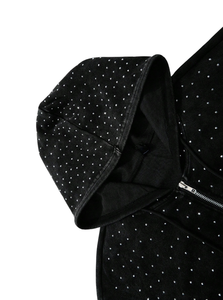 เสื้อฮู้ดดี้ขนแกะปักลายคริสตัลแบบซิปสำหรับฤดูหนาว  ดีไซน์วิบวับ  แบบยูนิเซ็กซ์  รับผลิตตามแบบ ODM  ผ้าฟลีซระบายอากาศได้ดี  ล้างสีแบบแอซิดวอช - Product Image 4