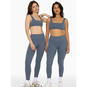 Ensemble de vêtements de sport pour femmes en gros une épaule active Gym taille basse Shorts avec soutien-gorge de sport motif solide Yoga 2 pièces ensembles - Product Image 5