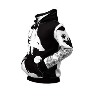 Sweat à capuche d'hiver respirant 100% coton polaire personnalisé de haute qualité Sublimation de logo personnalisé Couple hommes impression complète - Product Image 3