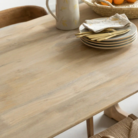 Nouvelle conception, table à manger rectangulaire en bois de manguier massif, écologique, multifonctionnelle, faite à la main, 6 places, moderne, cuisine, salle à manger