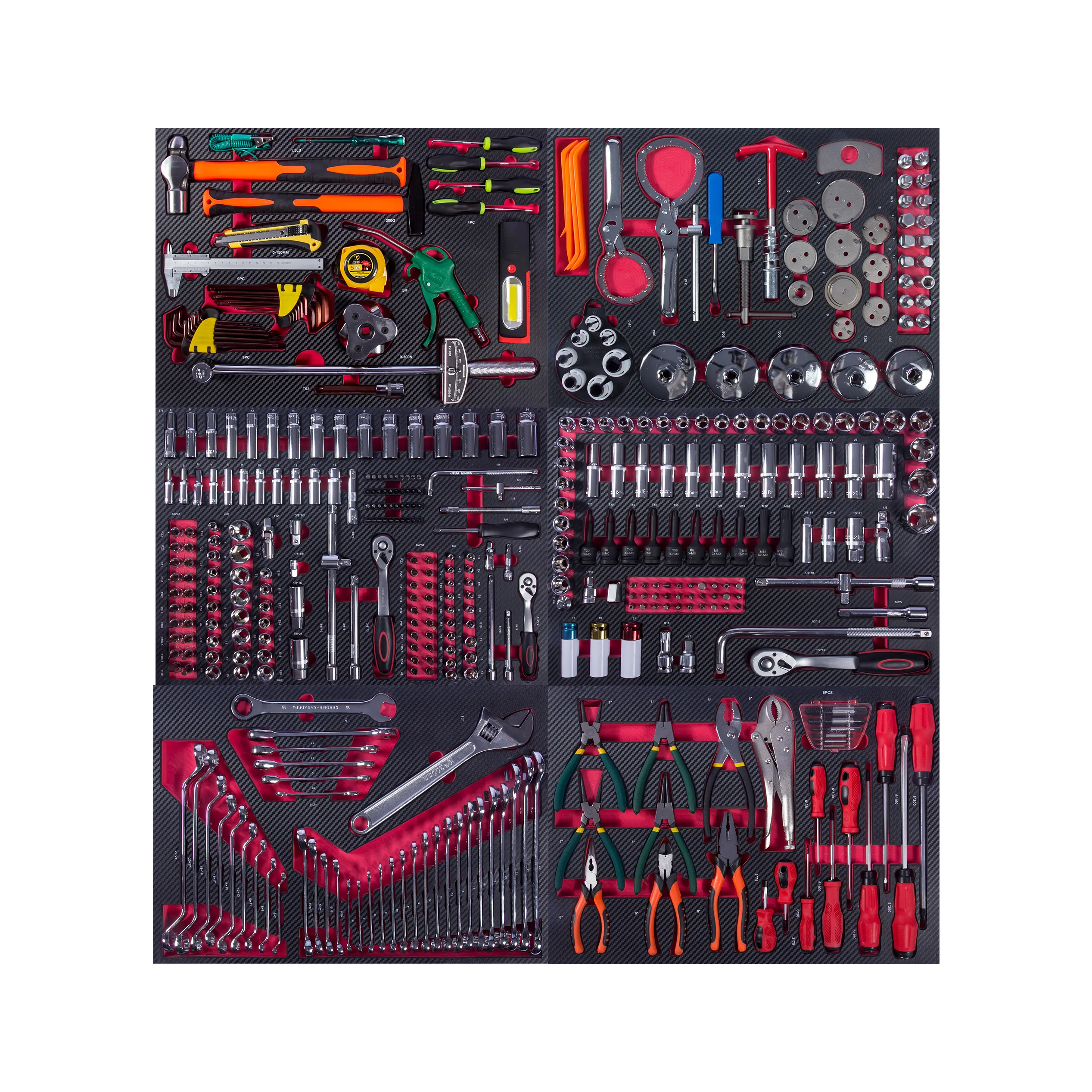 مجموعة أدوات يدوية احترافية من المقابس مصنوعة من مادة Cr-v تحتوي على 421 قطعة طقم أدوات لإصلاح الآلات