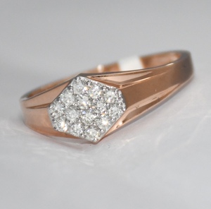 <b>Mens</b> IGI Certified HI-VS-SI Natural Diamond Round Brilliant Cut Minimalist Luxury Engagement <b>Ring</b> 14K/18K Solid <b>Gold</b> - Product Image 1