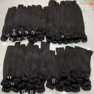 ผมต่อจากผมมนุษย์บริสุทธิ์เวียดนามทรงตรงกระดูกยาวตัดตรงสีดำพร้อมหนังกำพร้าตามธรรมชาติ - Product Image 3