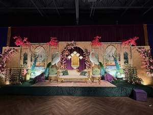 Escenario de recepción de boda con tema rústico hindú Escenario tradicional de Paisley DE BODA Royal Roka Ceremonia Escenario de boda - Product Image 4