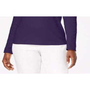 Top casual da donna in cotone con scollo rotondo di Karen Scott, viola, taglia piccola - Product Image 3