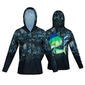 Sudadera con capucha de camuflaje de pesca UPF 50 + para hombre, camisa de manga larga de protección solar transpirable de verano, tallas 4XL - Product Image 5