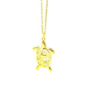 Collier tortue en argent sterling 925 plaqué rhodium, chaîne géométrique tendance en forme de chiffre avec diamant en acier inoxydable - Product Image 2