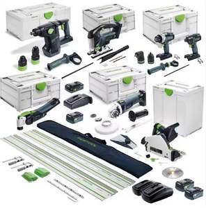 NOUVEAU Festools 18v 5 pièces Brushless 2 X 5.2ah Ultimate Builders Combo Kit - Product Image 4