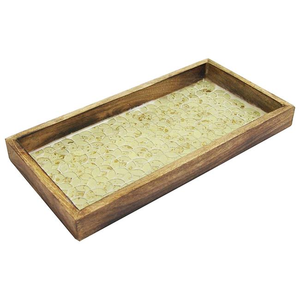Plateau de service en bois et marbre décoration de la maison luxe forme rectangulaire vanité salle de bain hôtel utilise un produit de qualité supérieure - Product Image 2