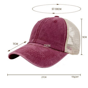 2025 Unisex Acid Wash Plain Custom Cotton Material <b>Vintage</b> Style Outdoor Trucker <b>Hat</b> 3d Embroidery Cap - Product Image 5