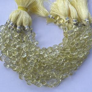 Pierre de Quartz au citron naturel de 6mm, 8mm, 10mm, en forme de cœur, perles de gouttes de Briolette à facettes pour la fabrication de bijoux, collier, Bracelet, bricolage - Product Image 1