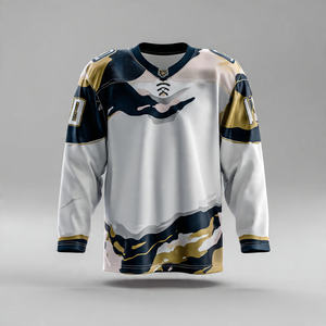 Jersey de Hockey sobre Hielo Sublimado, 100% Poliéster, Cuello en V, Manga Corta, Color y Logotipo Personalizables, Alta Calidad, Unisex - Product Image 2