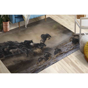 Alfombra Estampada Inspirada en la Naturaleza: Animal Salvaje, Antideslizante, Suave, Decoración Rústica, Alfombra Suave No Tejida - Product Image 3