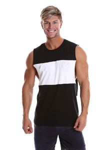 Camiseta sin mangas de secado rápido de algodón 100% transpirable para hombre, chaleco sin mangas liso con logotipo personalizado para culturismo, tejido de punto - Product Image 2