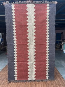 พรมทอขนสัตว์และปอกระเจาแบบถักด้วยมือสไตล์โบฮีเมียนแบบทันสมัย - Product Image 2