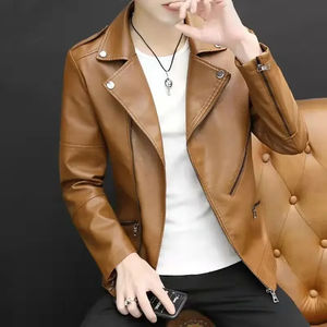 Chaqueta de cuero o primavera otoño estilo motocicleta cuero natural Slim Fit Biker Coat chaquetas de cuero personalizadas - Product Image 4