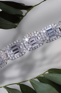 Collar cuadrado de moissanita helado 925 pulsera de plata Starling joyería de Hip Hop regalo de joyería personalizado para hombres y mujeres - Product Image 2