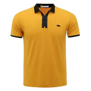 Personnalisé de haute qualité pour Polo manches courtes fermeture éclair conception confortable respirant Jersey tissu solide motif avec bûche personnalisée - Product Image 3