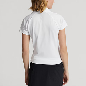 เสื้อคอวีสำหรับผู้หญิงผ้าโพลีเอสเตอร์/ ผ้าฝ้ายถักสีขาวลำลองระบายอากาศได้ดี - Product Image 6