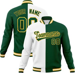 Chaqueta de béisbol Varsity de lana personalizada de alta calidad, conjunto de bombardero ligero de cuero de invierno con letras divididas para hombres, talla XL para jóvenes - Product Image 1