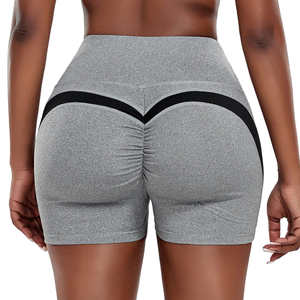 Mallas cortas de gimnasio con volantes ecológicos de satén elástico de alta calidad para mujer, monos de entrenamiento suaves y transpirables, cómodos - Product Image 5