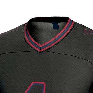 Camiseta de Fútbol Americano Personalizada para Hombre, Cuello en V, Negra, Número 1 Sublimado, Absorbe la Humedad, Manga Corta, Uniforme de Equipo - Product Image 6