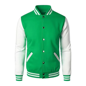 Veste universitaire Fashion Fit avec coupe de style universitaire, ourlet côtelé et veste de baseball en tissu confortable pour hommes DDP Shipping - Product Image 1