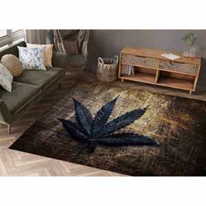 Tapis imprimé feuille de cannabis vintage grunge pour la décoration de bureau, tapis fin non tissé - Product Image 3