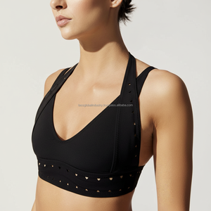 เสื้อชั้นในกีฬาผู้หญิงแบบตัดด้วยเลเซอร์ รองรับแรงกระแทกสูง สายไขว้ ออกกำลังกาย โยคะ บราแบบกำหนดเองสำหรับฤดูร้อน - Product Image 1