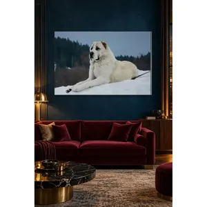 Impresión en lienzo de un perro pastor blanco Fida durmiendo en la nieve - Product Image 5
