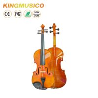 Violon d'étude 4/4 taille standard, table en épicéa, dos en érable, touche en ébène, finition brillante, cordier en fibre de carbone, étui triangulaire, archet, colophane