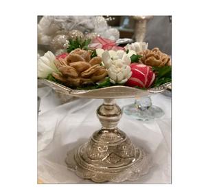 Support de concepteur de feuilles bol en argent bol de service à chocolat antique pour stocker les bonbons au chocolat dattes et fruits secs plateau de serveur - Product Image 6