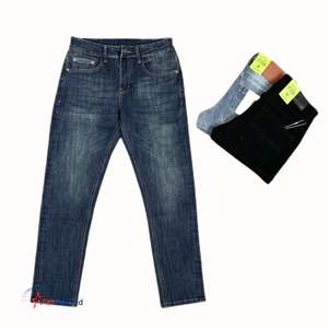 กางเกงยีนส์ผู้ชายสีเข้มลำลองขนาดกลางกลาง, กางเกงยีนส์ผ้าถักแบบถักมีหลายขนาดมีต้นกำเนิดจากเวียดนาม - Product Image 6