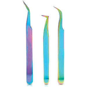 แหนบขนตาแต่งหน้ายอดนิยมอุปกรณ์ต่อขนตาสำหรับสาวๆอุปกรณ์ต่อขนตาสแตนเลสป้องกันไฟฟ้าสถิตย์ปลายโค้งมนแบบมืออาชีพ - Product Image 4