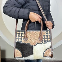 Sac à main en cuir à carreaux fait main de luxe de nouvelle mode, sac à main en cuir de vache occidental, sac à bandoulière pour femmes