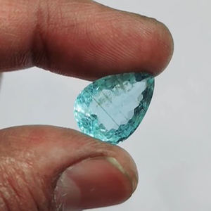 Alta calidad 2 uds aguamarina Natural 16MM 18mm cara de pera 19 Cts azul corte de piedras preciosas sueltas para joyería IROC ventas - Product Image 5