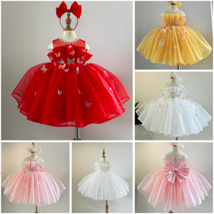 Nhung Nguyen High Quality Satin Princess Dress for Baby Girls Wrinkle-Free <b>Butterfly</b> Embellishments OEM ODM Autumn Collection - Product Image 2