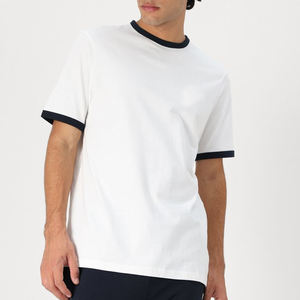 Camisetas Ringer para hombre, Camiseta de algodón de viscosa de bambú de gran tamaño, camisetas de manga corta de cuello redondo básicas sólidas informales holgadas - Product Image 5