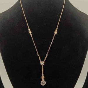 Collar de plata y oro rosa Cz para mujer, joyería de moda, colgante de cadena larga, cadena de Lariat, colgante Sexy para mujer - Product Image 1