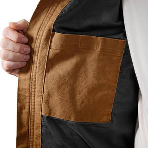 2025 Vintage Style hommes Bomber veste grande poche en cuir manches Baseball veste avec col montant Denim tissu pour l'hiver - Product Image 3