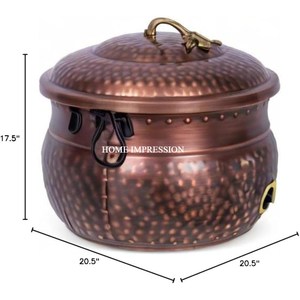 Pot de tuyau d'eau de jardin plaqué cuivre Pot de tuyau en cuivre de forme ronde de la plus haute qualité du fabricant et fournisseur en Inde - Product Image 2