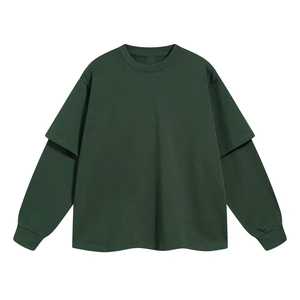 เสื้อยืดผู้ชายแขนยาวสตรีทแวร์ผ้าฝ้าย100% สองชั้นระบายอากาศเป็นมิตรกับสิ่งแวดล้อม - Product Image 1