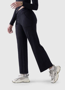 Mallas ajustadas personalizadas, pantalones acampanados deportivos informales de cintura alta para fitness, pantalones acampanados de yoga desnuda ajustados de alta elasticidad para mujer - Product Image 3