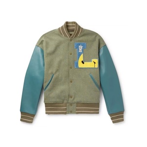 Chaqueta universitaria de béisbol con letras para hombre personalizada al por mayor, chaqueta cálida de piel de vaca con mangas largas de nailon y algodón 3XL 4XL - Product Image 2